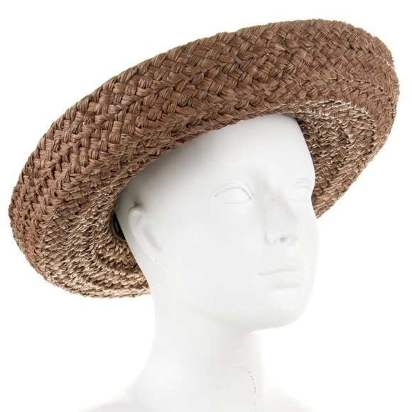 Helen Kaminski Straw Raffia Sun Hat Australia Natural Bohemian Boho Summer Beach - Picture 3 of 15